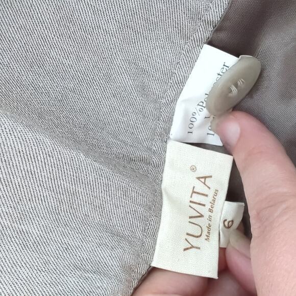 Yuvita Linens Women's Button Front Pencil Skirt Size 6 Lagenlook Artsy Neutrals - Picture 3 of 6